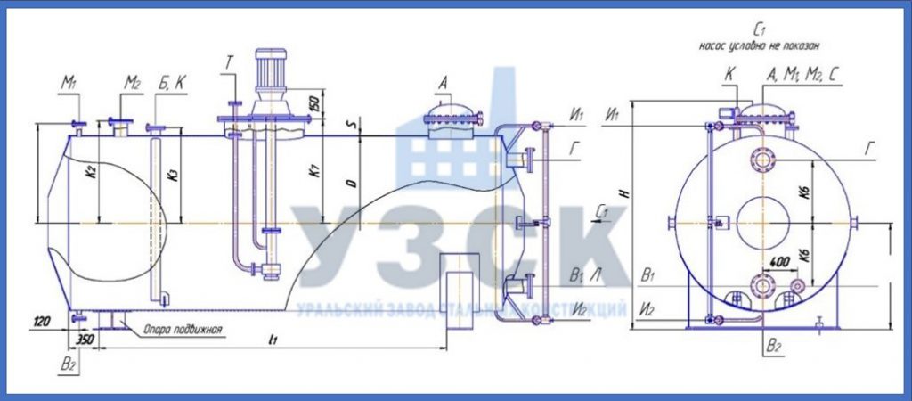 Чертеж емкости ГКК в Бердске